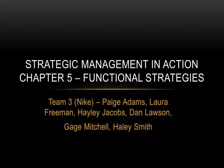 strategic management in action chapter 5 functional strategies