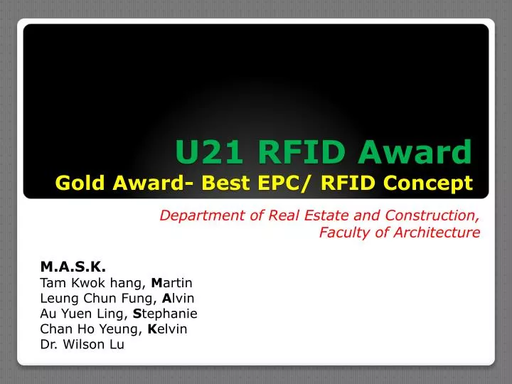 u21 rfid award gold award best epc rfid concept