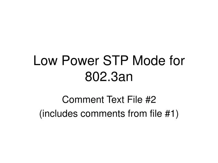 low power stp mode for 802 3an