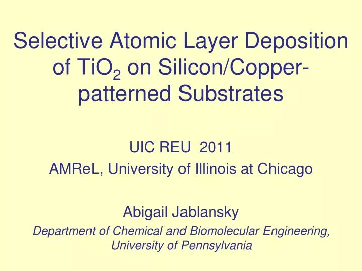 selective atomic layer deposition of tio 2 on silicon copper patterned substrates