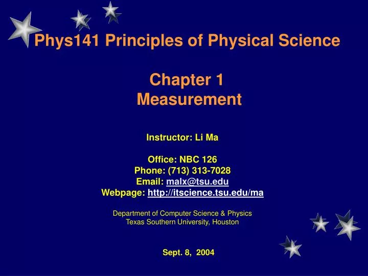 phys141 principles of physical science chapter 1 measurement