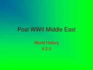 Post WWII Middle East