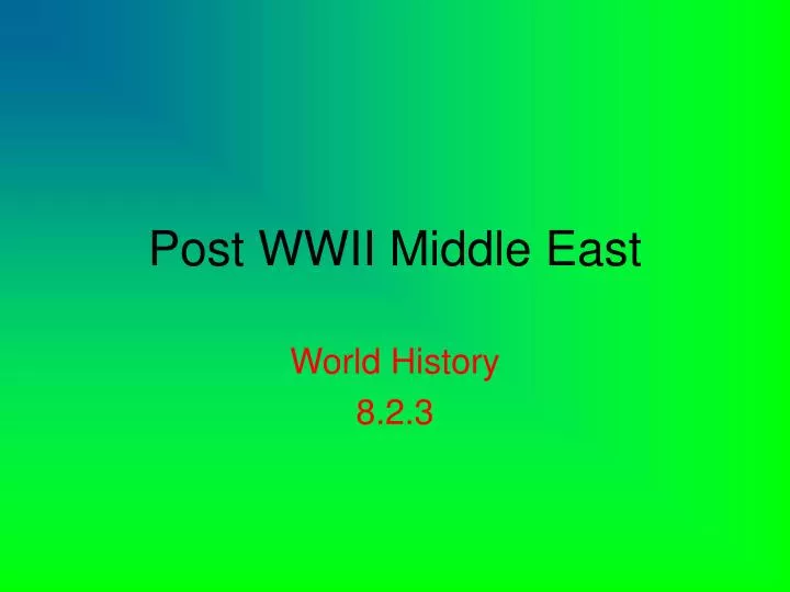 post wwii middle east