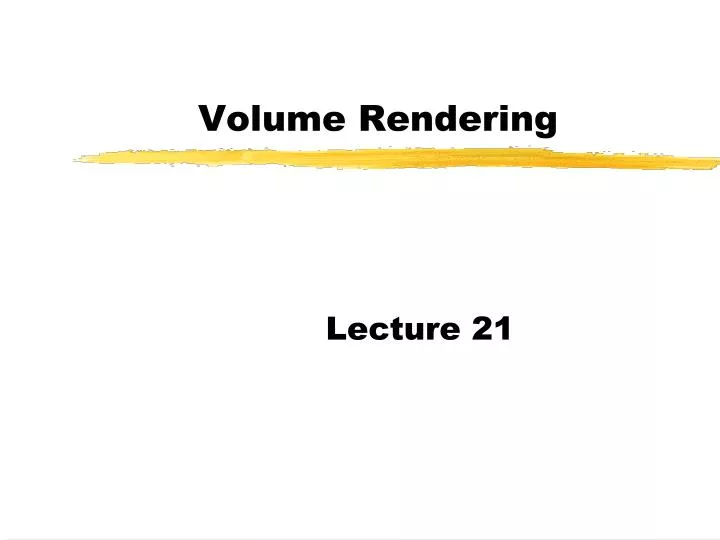 volume rendering