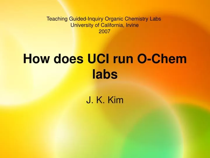 how does uci run o chem labs