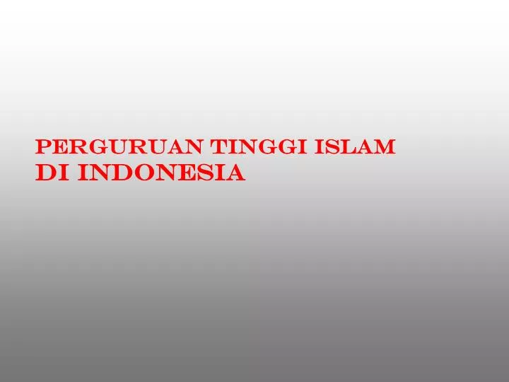 perguruan tinggi islam di indonesia