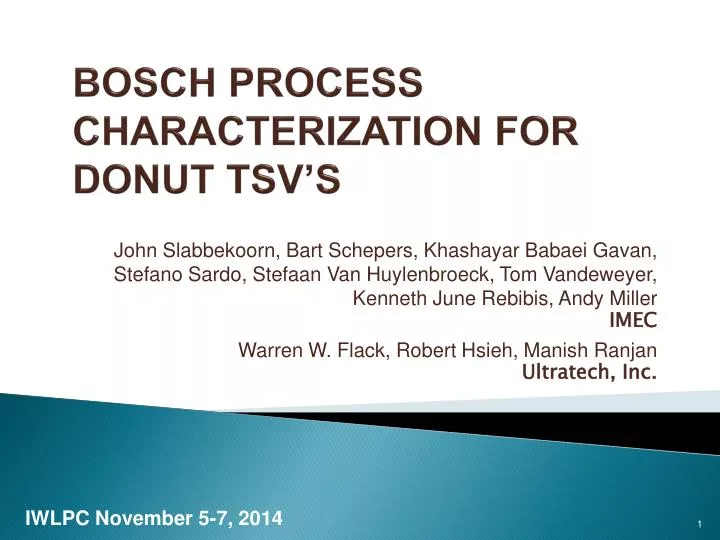 bosch process characterization for donut tsv s