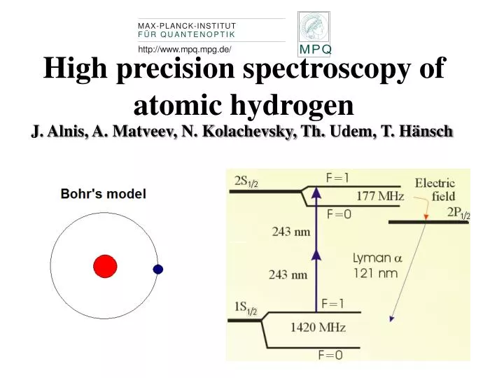 high precision spectroscopy of atomic hydrogen
