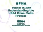 Hospital Billing 101+UB04 Agenda - slide 1