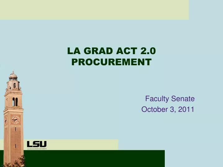 la grad act 2 0 procurement