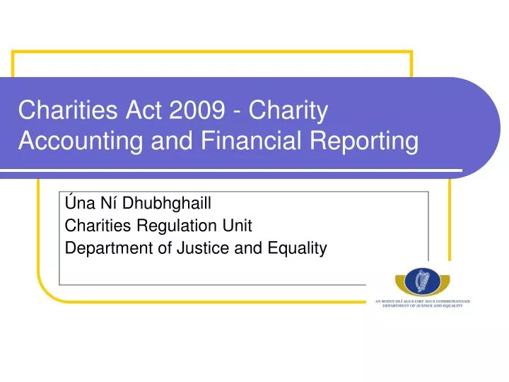 charities act 2009 charity accounting and financial reporting