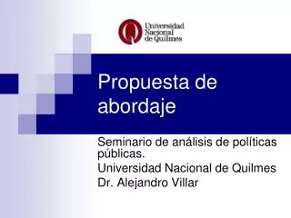propuesta de abordaje