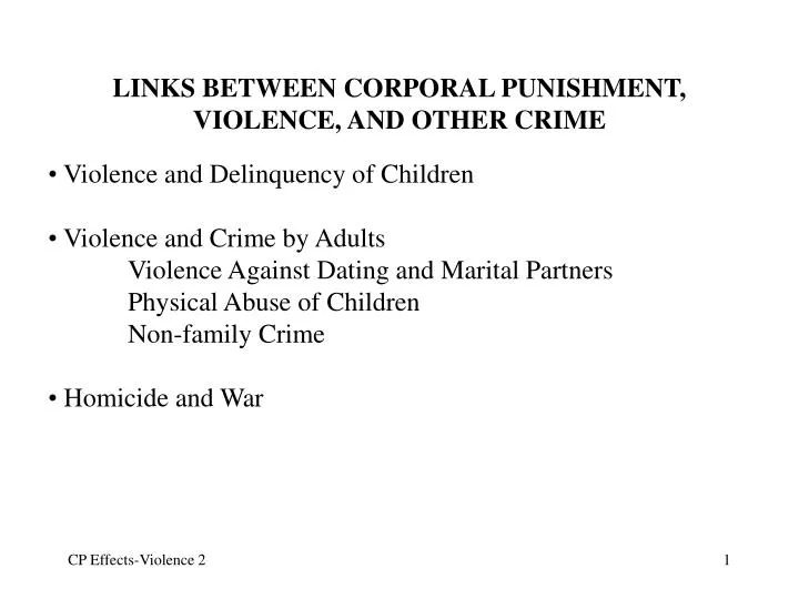 links between corporal punishment violence and other crime