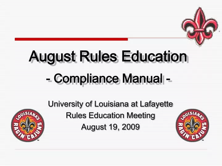 university of louisiana at lafayette rules education meeting august 19 2009