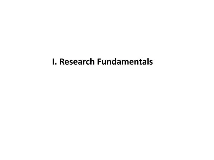 i research fundamentals