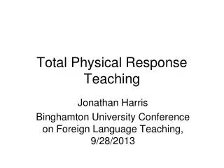 Total Physical Response Teaching