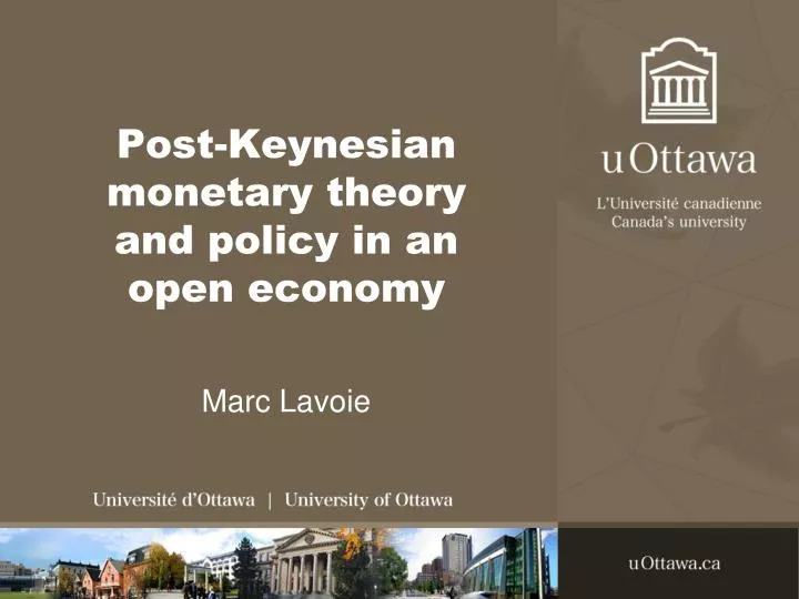 post keynesian monetary theory and policy in an open economy