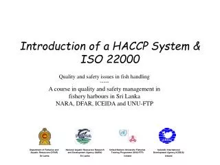 introduction of a haccp system iso 22000