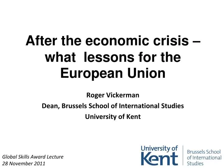 after the economic crisis what lessons for the european union