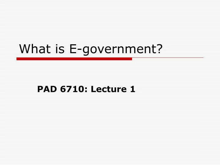 what is e government