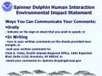 Spinner Dolphin Human Interaction Environmental Impact Statement - slide 1