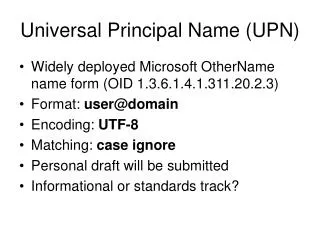 Universal Principal Name (UPN)