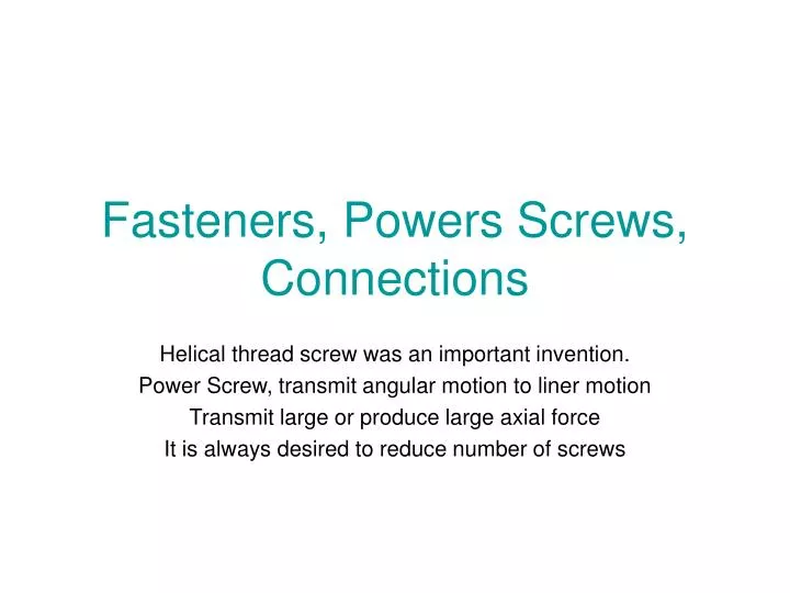 fasteners powers screws connections