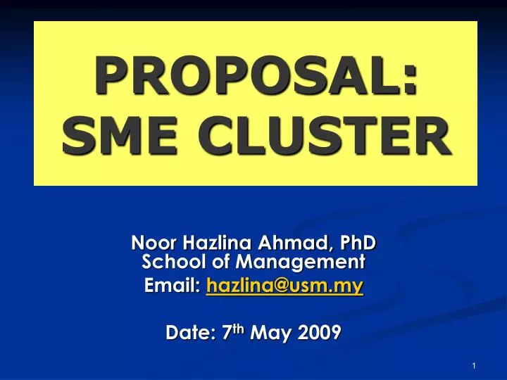 proposal sme cluster