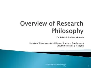 Overview of Research Philosophy