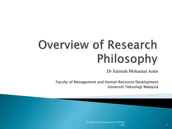 overview of research philosophy