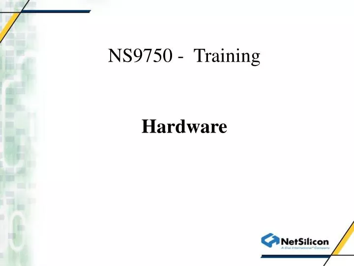 ns9750 training hardware