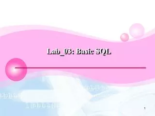 Lab_03: Basic SQL