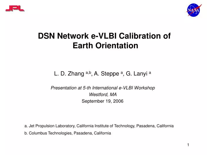 dsn network e vlbi calibration of earth orientation