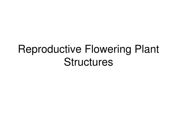 reproductive flowering plant structures