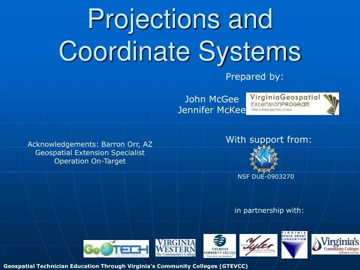 projections and coordinate systems