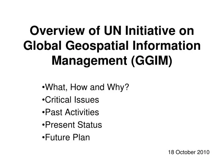 overview of un initiative on global geospatial information management ggim