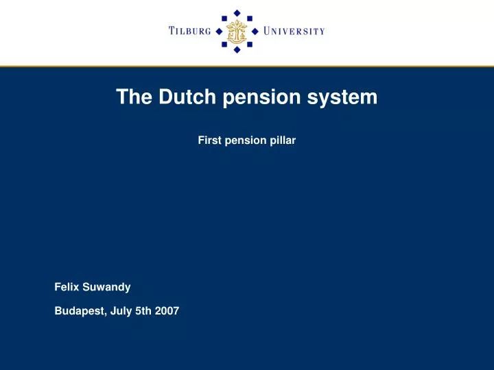 the dutch pension system first pension pillar