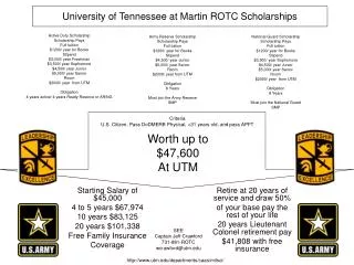 University of Tennessee at Martin ROTC Scholarships