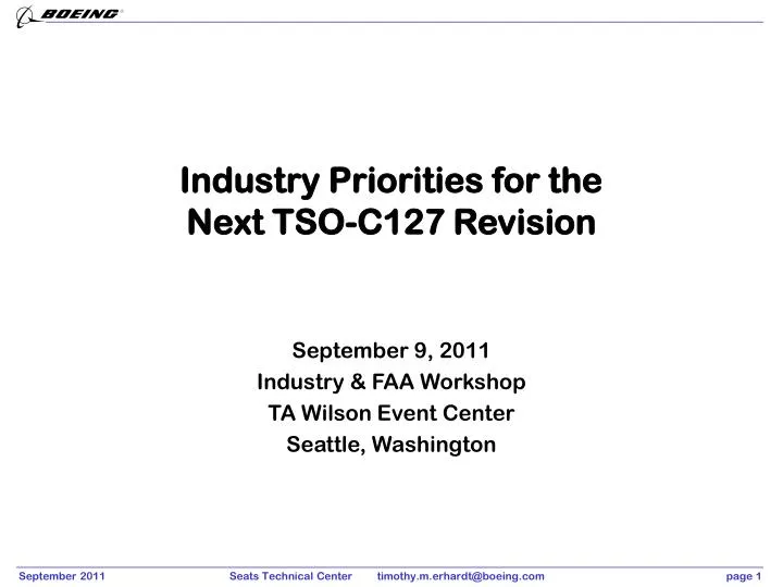 industry priorities for the next tso c127 revision