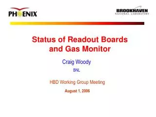 Status of Readout Boards and Gas Monitor