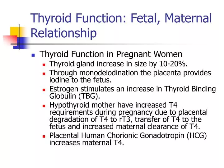 thyroid function fetal maternal relationship