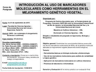 introducci n al uso de marcadores moleculares como herramientas en el mejoramiento gen tico vegetal
