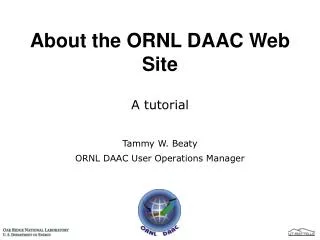About the ORNL DAAC Web Site
