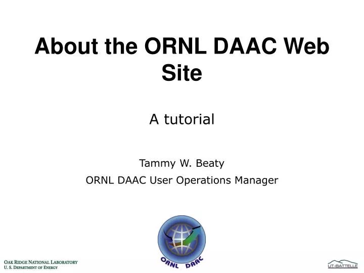 about the ornl daac web site