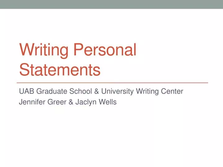 writing personal statements