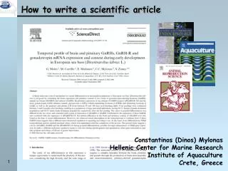 How to write a scientific article