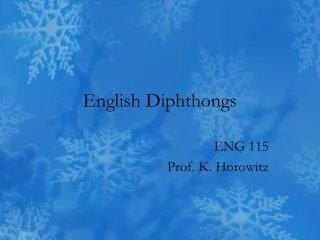English Diphthongs
