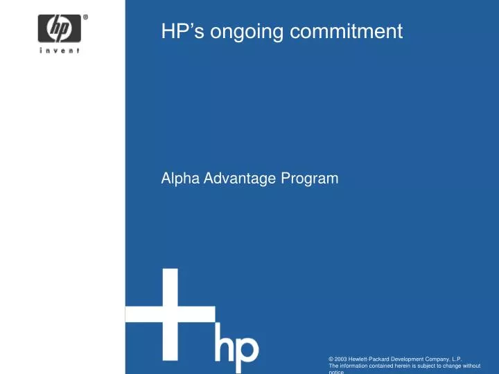 hp s ongoing commitment
