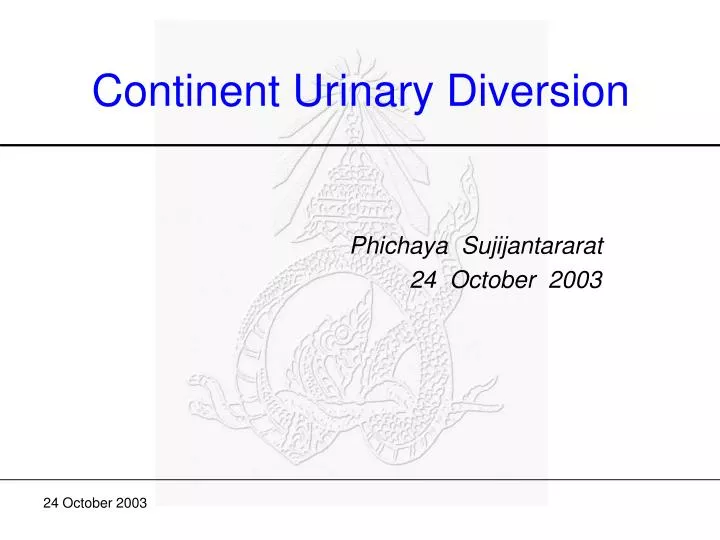 continent urinary diversion