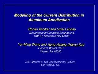 Modeling of the Current Distribution in Aluminum Anodization